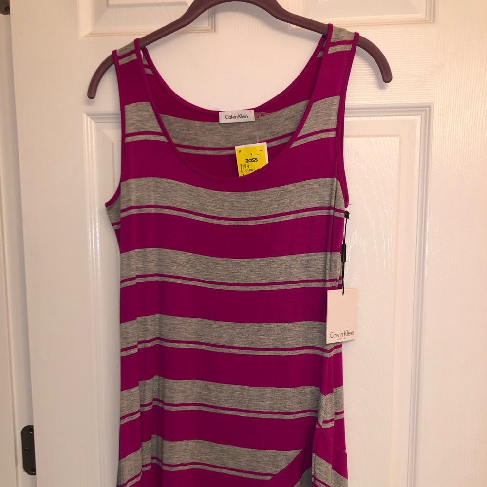 Pink and Grey stripped dress